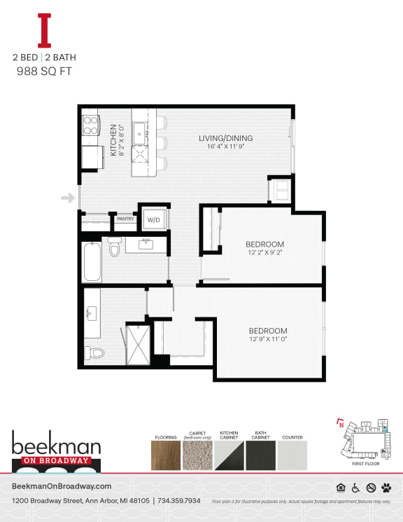 Floor Plan  I Floor Plan at Beekman on Broadway, Ann Arbor, 48105