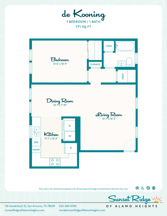1 bed /1 bath deKoonig  at Sunset Ridge, San Antonio, 78209