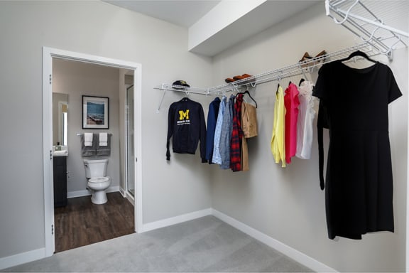 Walk-in closets (select apartments) at Beekman on Broadway, Ann Arbor