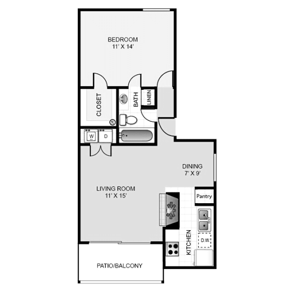 1b Floor Plan at Keller Oaks, Texas ?