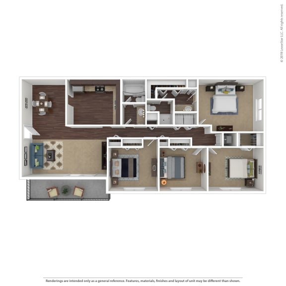 4 Bedroom 2 Bath Floor Plan at The Grove Brentwood, Tennessee, 37211