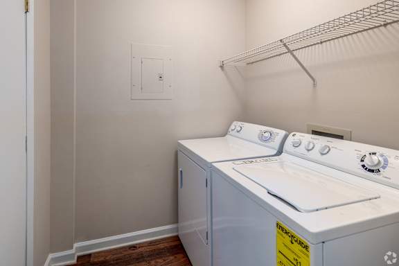 White machine in laundry room at Radbourne Lake Apartments, Charlotte, North Carolina