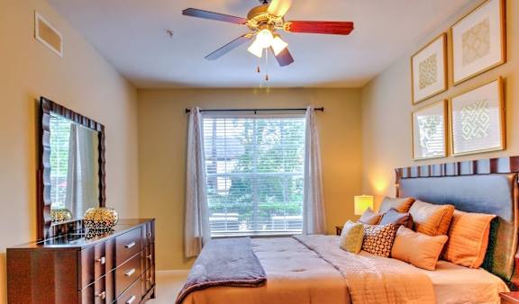Bright Bedroom at Stone Creek at Old Farm Apartments, Houston, TX 77063