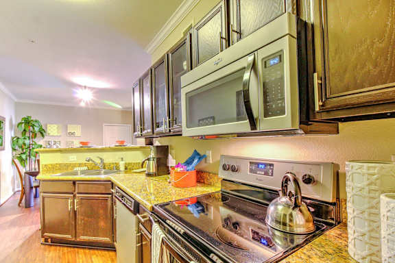 Bright Kitchen at Stone Creek at Old Farm Apartments, Houston, Texas