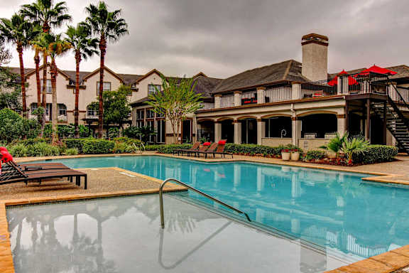 Beautiful pool view at Stone Creek at Old Farm Apartments, Houston, TX