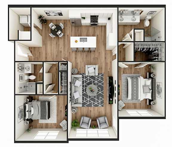 A series of images showing different rooms of a house.