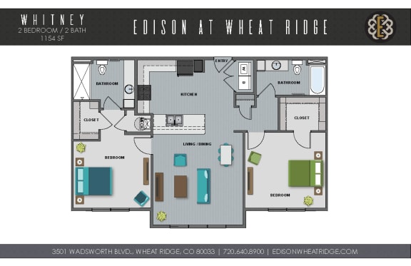 Floor Plan  Whitney Floorplan at The Edison at Wheat Ridge, Colorado, 80033