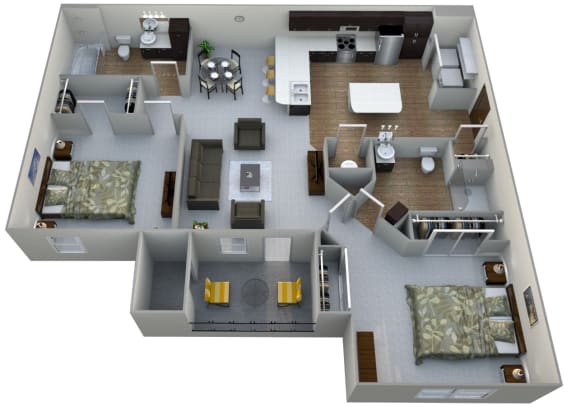 Floor Plan  B1 - 3D Floor Plan at Aventura at Richmond, St. Peters, MO
