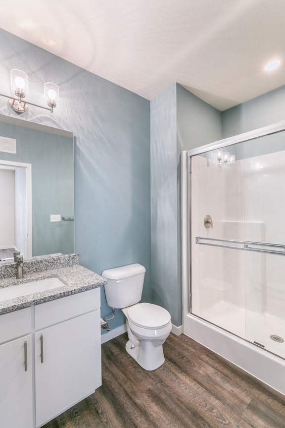 Inbuilt Wash Basin, Western Toilet In Bathroom at Aventura at Forest Park, St.Louis, MO
