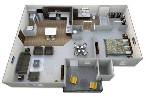 1 bedroom 1 bath A at Aventura at Wentzville I & II Apartments, Missouri