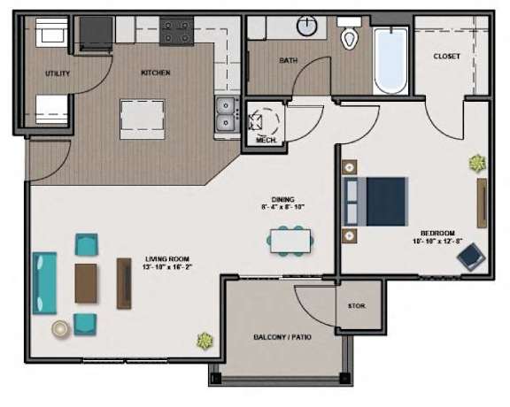 1 bedroom 1 bath at Aventura at Wentzville I & II Apartments, Wentzville