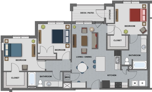 Wright Floor Plan at The Edison at Riverwood, Hermitage, TN, 37076