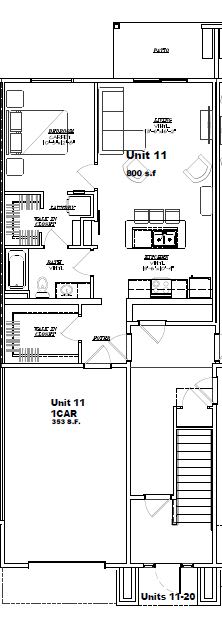Floor Plan  A floor plan of a residential unit with labeled rooms and dimensions.