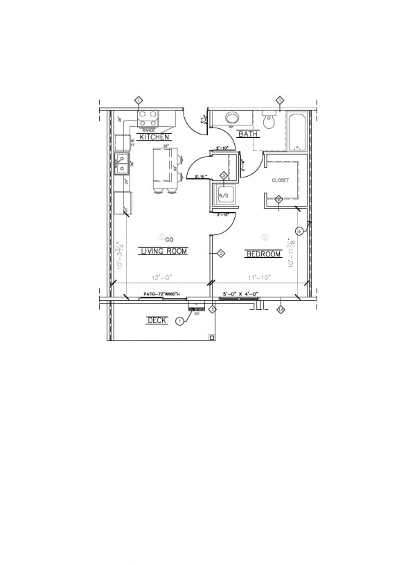 1 Bed/ 1 Bath Floor Plan