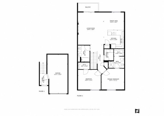 2 Bed/2 Bath Floor Plan