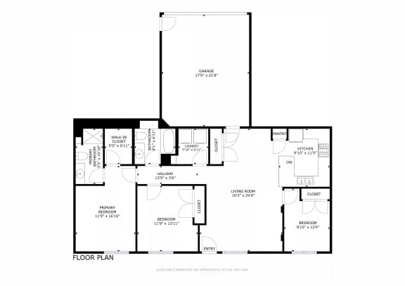 3 Bed/2 Bath Floor Plan
