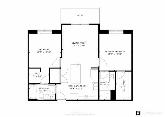 2 Bed/2 Bath Floor Plan