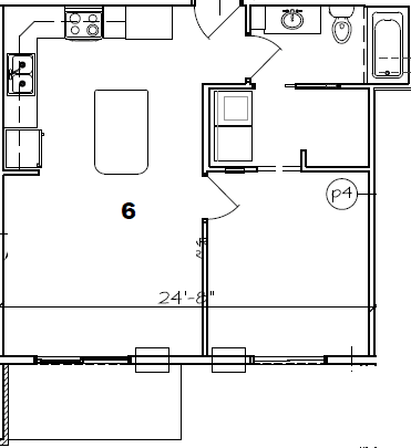 FLOOR PLAN, LOWER 1 BED / 1 BATH