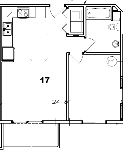 FLOOR PLAN, UPPER 1 BED / 1 BATH