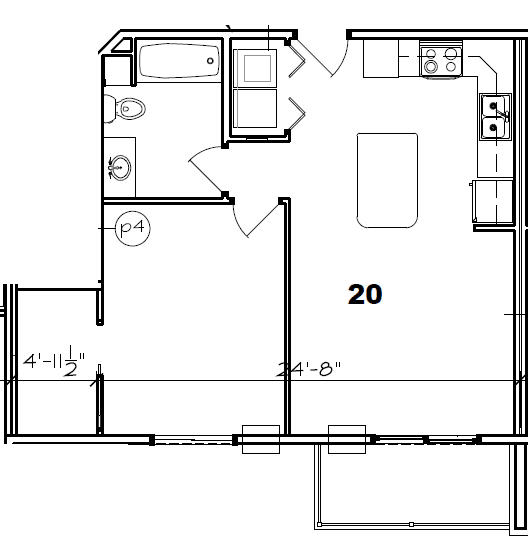 FLOOR PLAN, UPPPER 1 BED / 1 BATH
