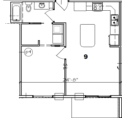 FLOOR PLAN, LOWER 1 BED / 1 BATH