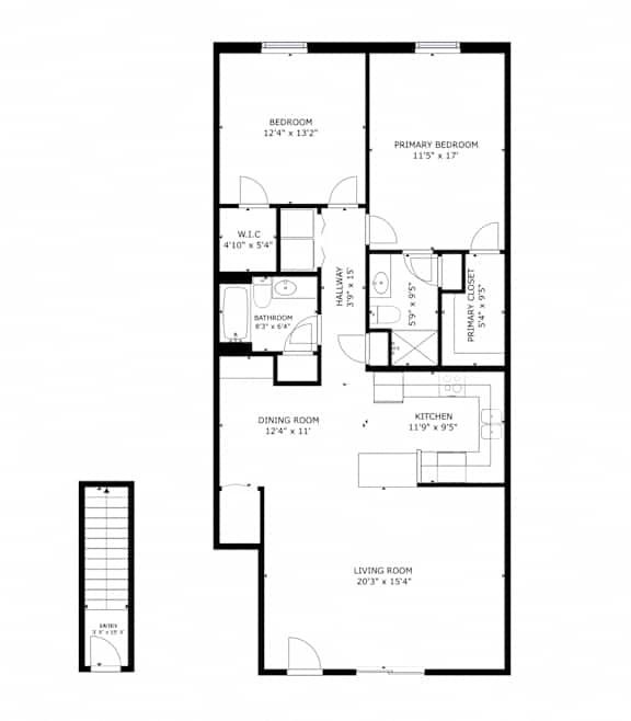 Riverwalk  Floor Plan 2 Bed/2 Bath