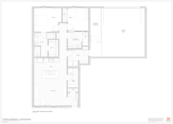 Floor Plan  A floor plan of a building with multiple rooms and labeled areas.