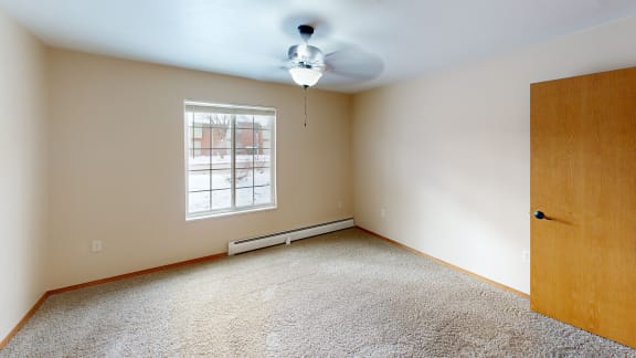 Bedroom with ceiling fan