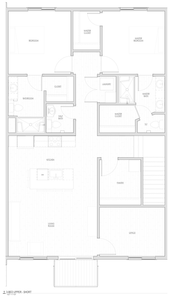 A floor plan of a house with labeled rooms such as Bedroom, Bathroom, Kitchen, Living Room, and Dining Room.