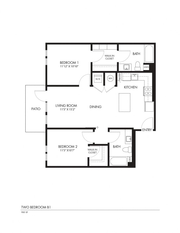 Sant&#xE9; Apartments 2D Floor Plans B1