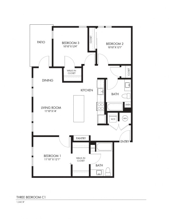 Sant&#xE9; Apartments 2D Floor Plans C1