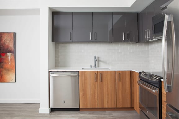 4730 California Apartments Kitchen Cabinets and Appliances