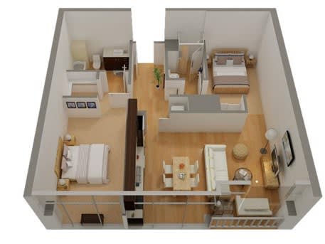 Floor Plan  800 J Lofts B5_2 2 Bed 1 Bath Sacramento CA