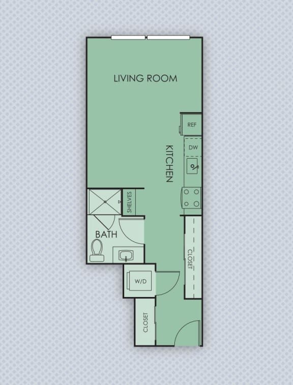 Floor Plan  Tempo PDX Apartments Studio A5 Floor Plan