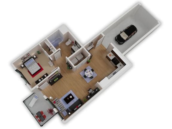 Capitol Yard Apartments_ West Sacramento CA_Floor Plan_One Bedroom One Bathroom A4