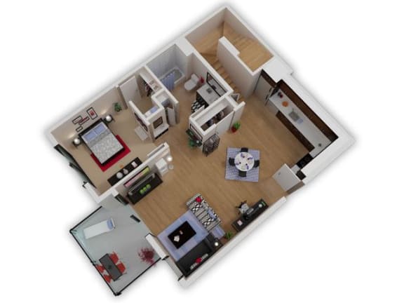 Floor Plan  Capitol Yard Apartments_ West Sacramento CA_Floor Plan_One Bedroom One Bathroom A5