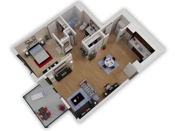 Floor Plan  Capitol Yard Apartments_ West Sacramento CA_Floor Plan_One Bedroom One Bathroom A6