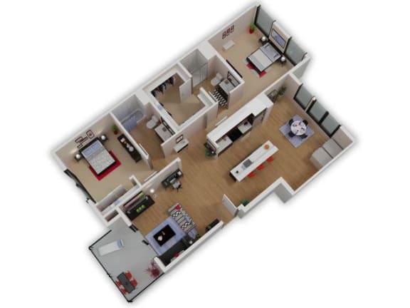 Floor Plan  Capitol Yard Apartments_ West Sacramento CA_Floor Plan_Two Bedroom Two Bathroom B2