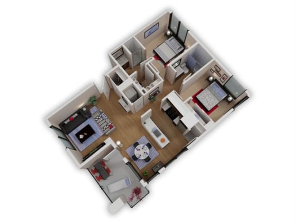 Floor Plan  Capitol Yard Apartments_ West Sacramento CA_Floor Plan_Two Bedroom Two Bathroom B7