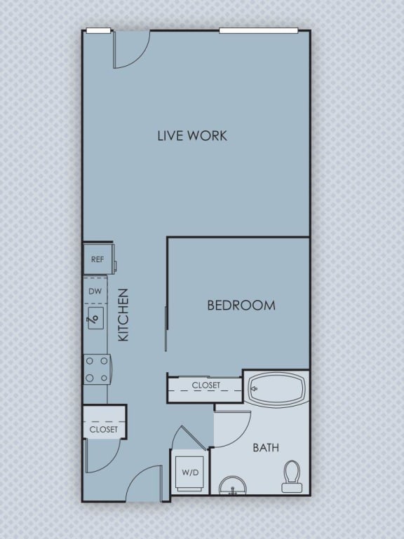 Floor Plan  Tempo PDX Apartments Live/Work Floor Plan