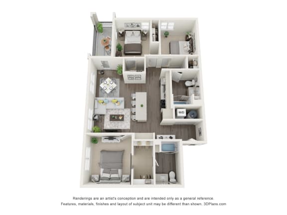 LVB Apartment 3D Floor Plan C1