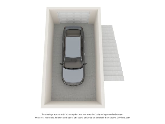 LVB Apartment 3D Floor Plan 1X1 Carriage GARAGE