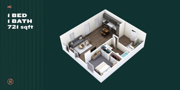 Floor Plan  Northointe Apartments One Bedroom C Floor Plan