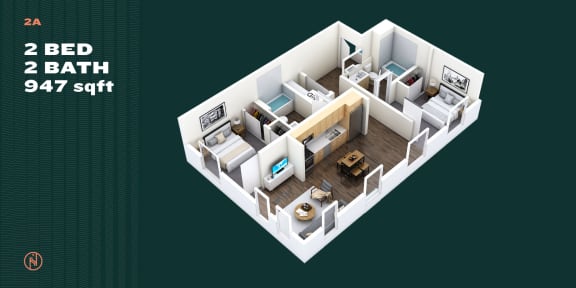 Northointe Apartments Two Bedroom A Floor Plan