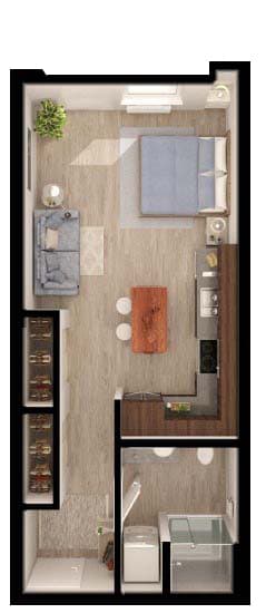 Floor Plan  a small room with a bathroom and a window