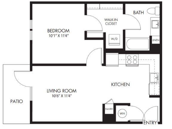 a floor plan of a house with a bedroom and a living room