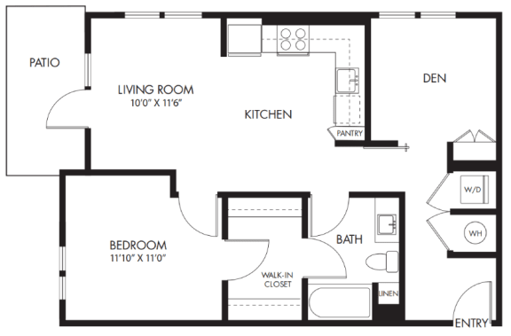 a floor plan of a house with a bedroom and a living room
