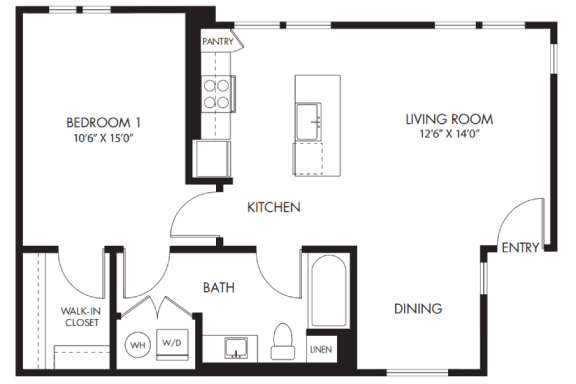 a floor plan of a house with a bedroom and a living room