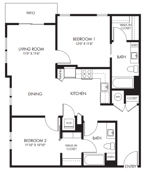 a floor plan of a house with a bedroom and a living room