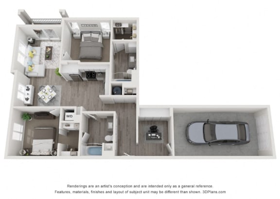 a floor plan with a bedroom and a living room